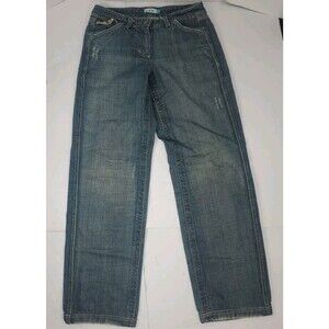 Just Jeans Aus‎ 29x30 Wide Straight Med Wash Embellished Distressed Western 90s